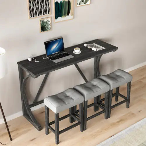 Power Outlet Bar Table & Chair Combo
