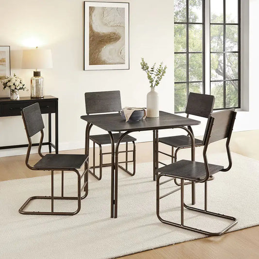 Oblivis Modern Elegant 4 Chair Wood Table